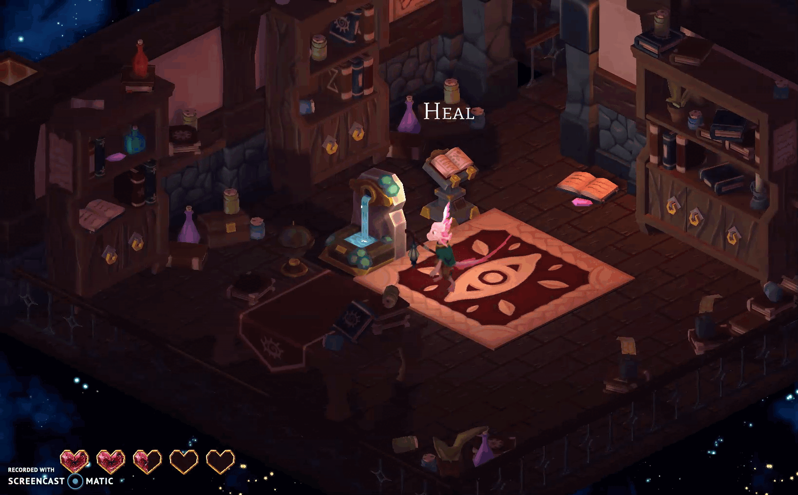 The fountain interactable will heal the player up to three times