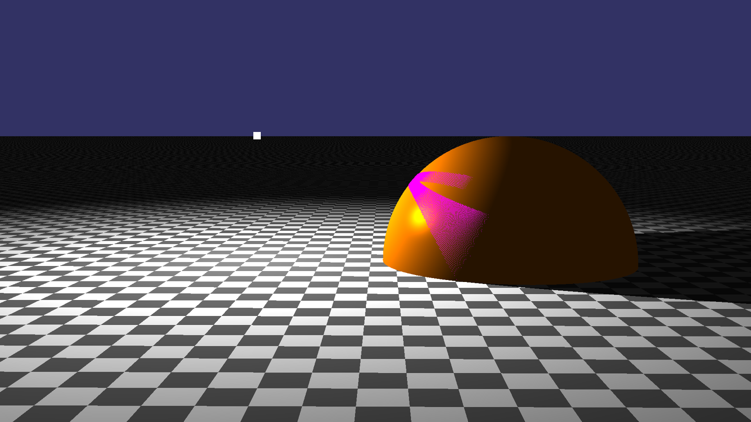 Since the debug rendering showed me exactly where the problem was, I was able to find and fix it easily. Here you see the result where both the shadow and debug points behave as expected