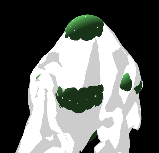 The cloth attached to the spheres of the ghost
